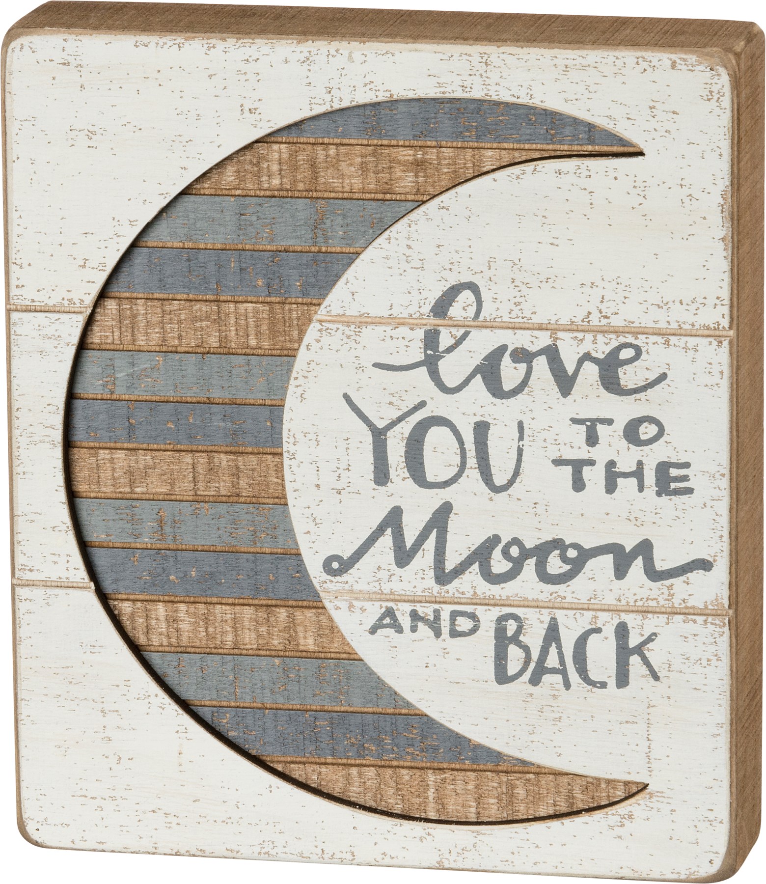 I LOVE YOU ALL THE WAY TO THE MOON AND BACK WOODEN CHIC N SHABBY HEART SIGN.